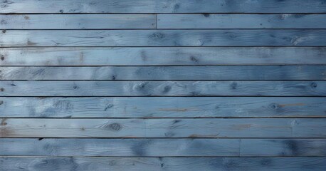 Obraz premium Blue washed out plank wall with scratches and uneven paint, blue wash, scratched surface, weathered appearance