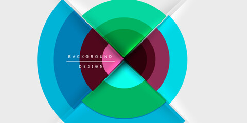 Obraz premium Circle and semi circle geometric background. Vector Illustration For Wallpaper, Banner, Background, Card, Book Illustration, landing page