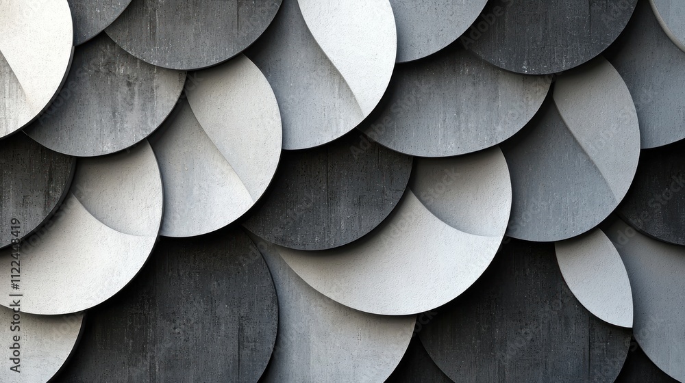 Aufkleber abstract geometric shapes seamlessly blending into one another in a minimalist style.