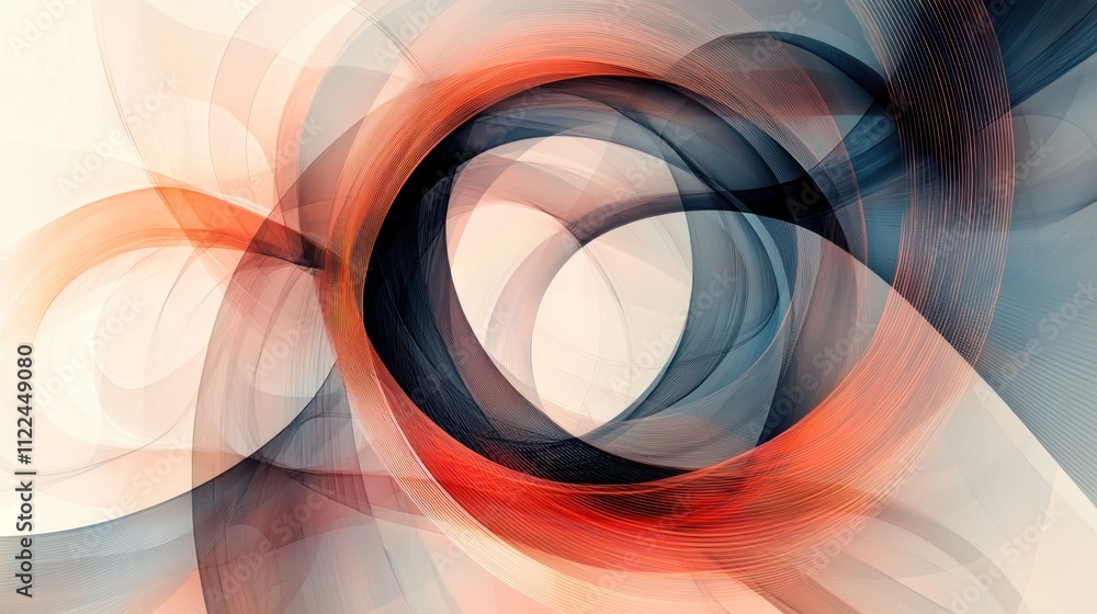 Aufkleber a layered abstract design with circles and lines converging, representing unity.