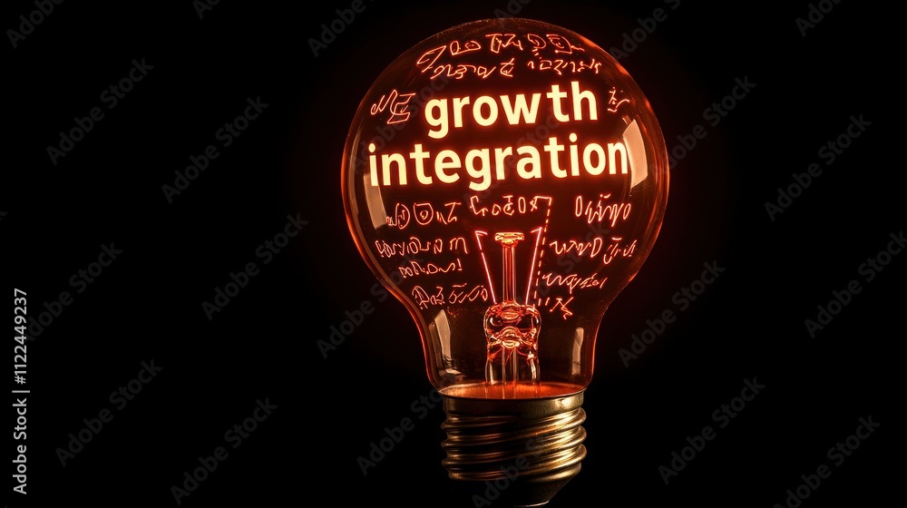 Poster a glowing lightbulb with keywords like 