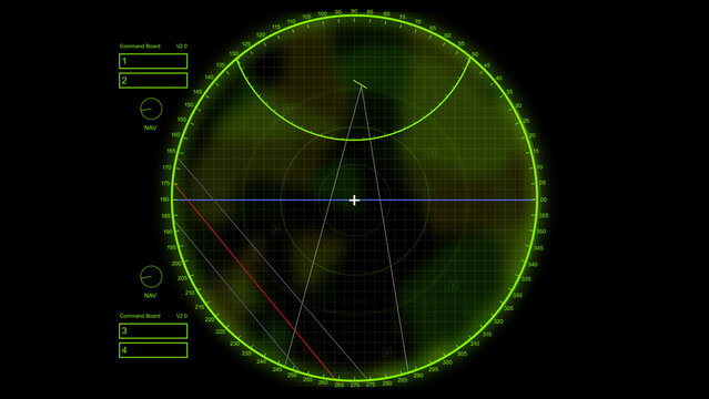 Submarine Interface Navigation SONAR radar screen for Corner Pin - Modern Version