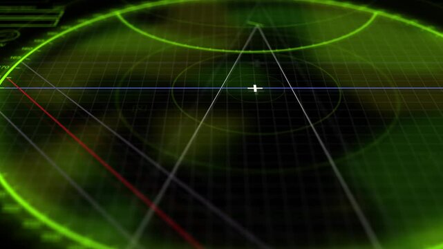 Submarine Interface Navigation SONAR radar screen Cinematic Angle - V1 - Modern