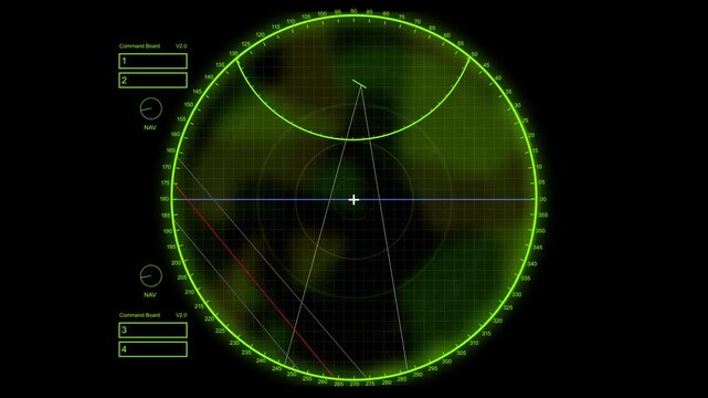 Submarine Interface Navigation SONAR radar screen for Corner Pin - Modern Version