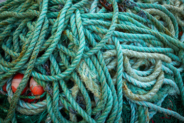 tangled discarded fishing nets