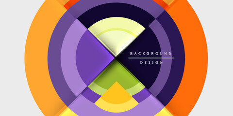 Obraz premium Circle and semi circle geometric background. Vector Illustration For Wallpaper, Banner, Background, Card, Book Illustration, landing page