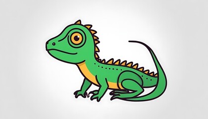 Fototapeta premium iguana logo icon hand drawn illustration a drawing of a lizard reptile, art, fun, illustration, 2