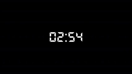 Digital countdown timer animation of 3 minutes on transparent background with alpha channels, 3 minutes digital countdown timer animation, countdown video 