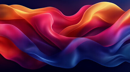 Fototapeta premium Vibrant abstract waves of red, orange, and blue create dynamic visual flow, evoking sense of movement and energy in this captivating design