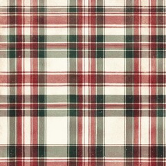 Classic tartan pattern with red, green, and white squares, perfect for backgrounds.