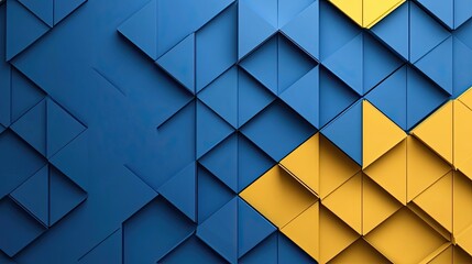 Fototapeta premium Abstract Blue and Gold Triangle Pattern