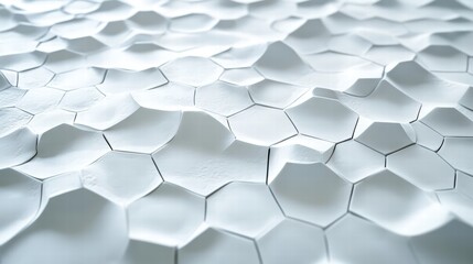 Textured White Surface with Hexagonal Shapes and Soft Ripples