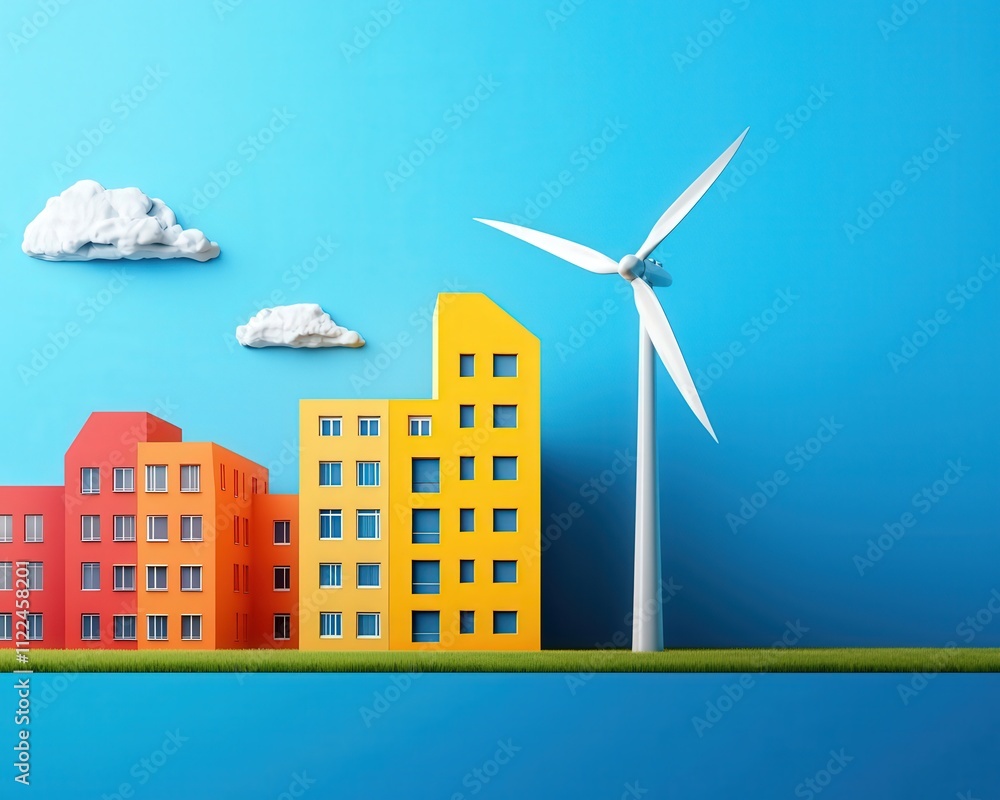 Poster a building with limited energy sources compared to another with an abundance of energy.