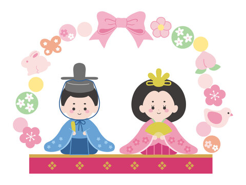 3Dピクチャー（3次元絵）雛人形 フレーム付き ひな祭りかわいい」の