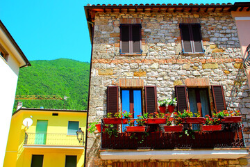 PIORACO, ITALY - JULY 23, 2024: Streets of Pioraco. Pioraco is a comune in the Province of Macerata...