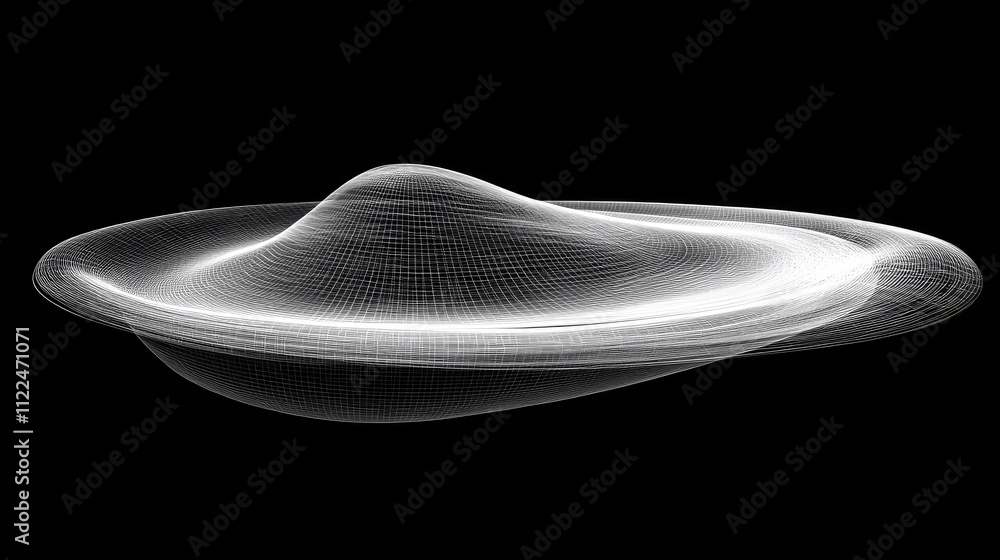 Poster abstract 3d visualization of a geometric shape on black background