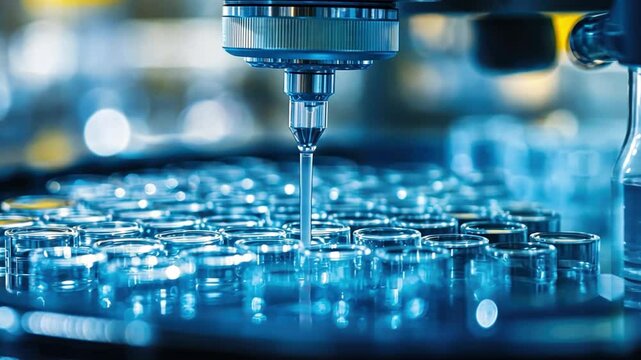 High-throughput screening laboratory processing thousands of samples for drug discovery and research.