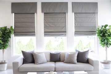 Create a cozy atmosphere with beautifully designed Roman curtains.