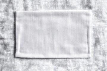 Plain white laundry label on cotton shirt.