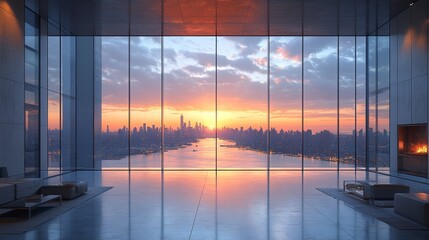 Fototapeta premium beautiful city view seen from the top of the building