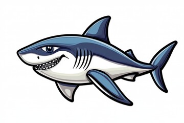 Obraz premium A cartoon-style shark illustration with a friendly expression.