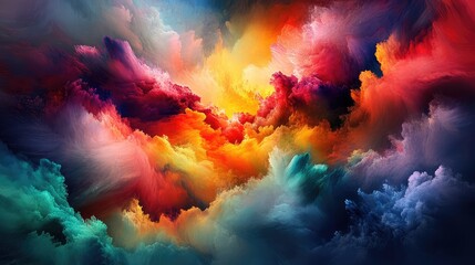 Vibrant Abstract Colorful Clouds in a Dramatic Sky Scene