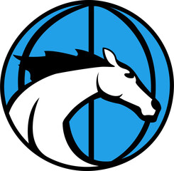 basketball horse sports logo