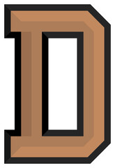 alphabet letter d college sports logo