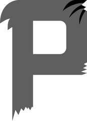 alphabet letter p claw sports logo