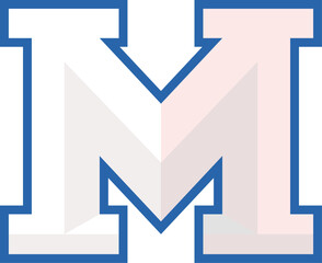 alphabet letter m college sports logo