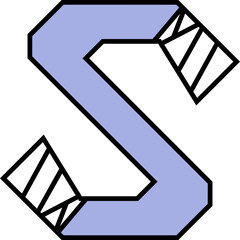 alphabet letter s hockey stick sports logo