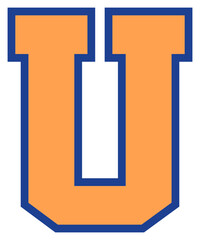 alphabet letter u college sports logo