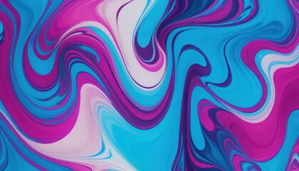 Obraz premium Fluid patterns of blue, pink, and white intertwine to create a mesmerizing abstract design. The vibrant colors blend seamlessly, forming a captivating visual experience.