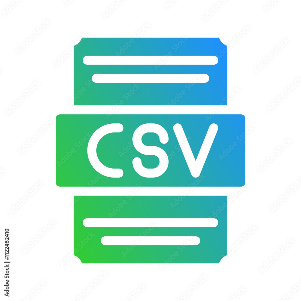 Fototapete Csv spreadsheet icon with modern color gradient fill. Suitable for website, UI and mobile app.