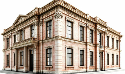 Fototapeta premium A detailed architectural rendering of a historic-style building with ornate features.