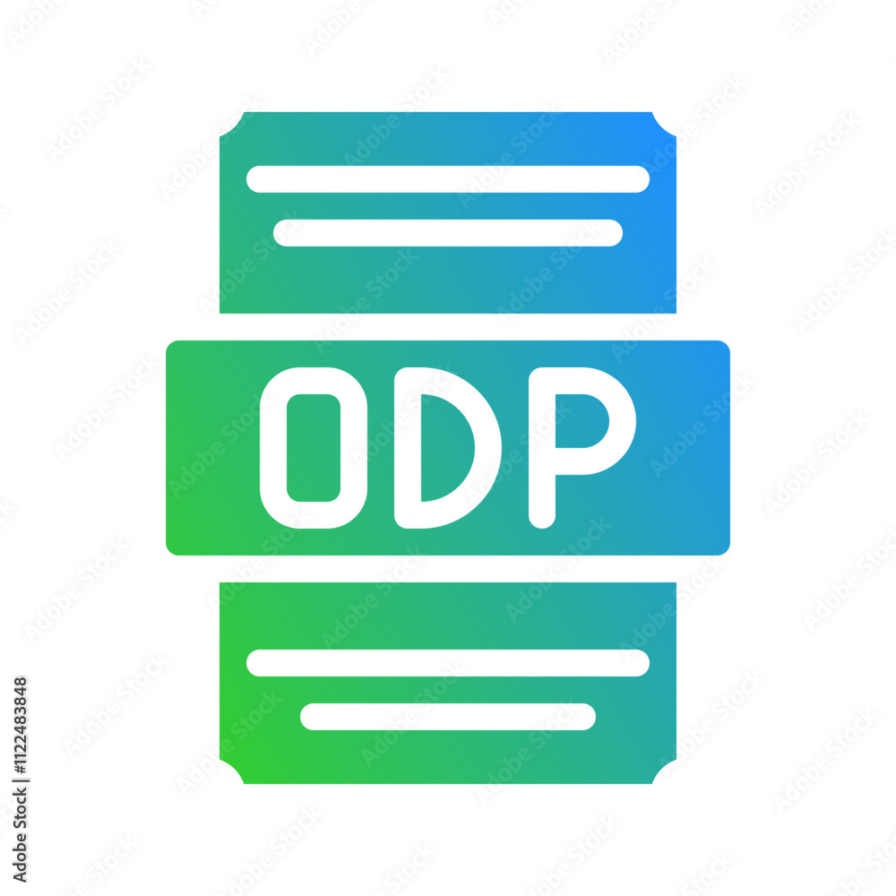 Poster Odp spreadsheet file icon with elegant color gradient transition. Suitable for website, UI and mobile app.