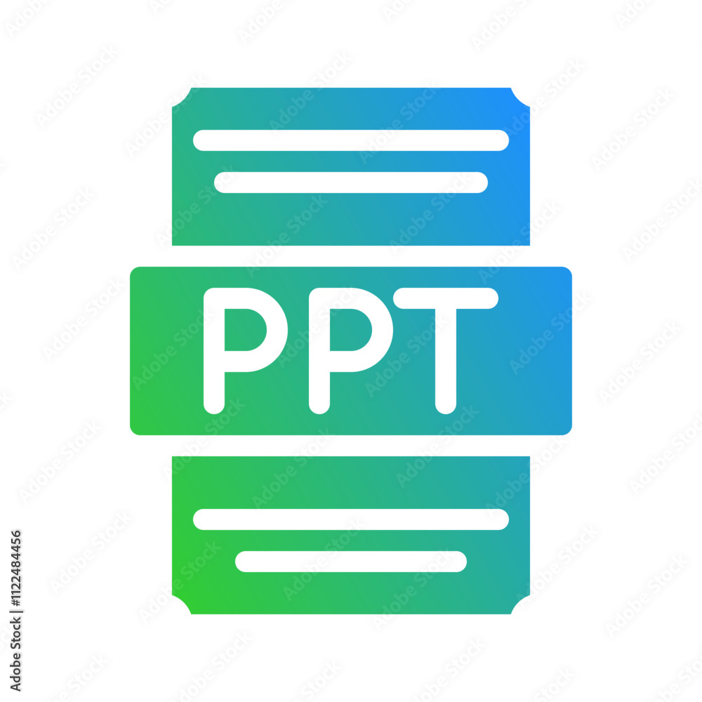 Fototapete Ppt icons with subtle gradients for spreadsheet files. Suitable for website, UI and mobile app.