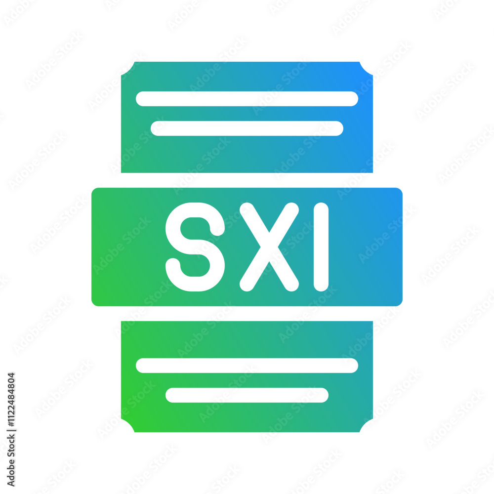 Fototapete Sxi modern icon with gradient color transition for spreadsheet document files.
