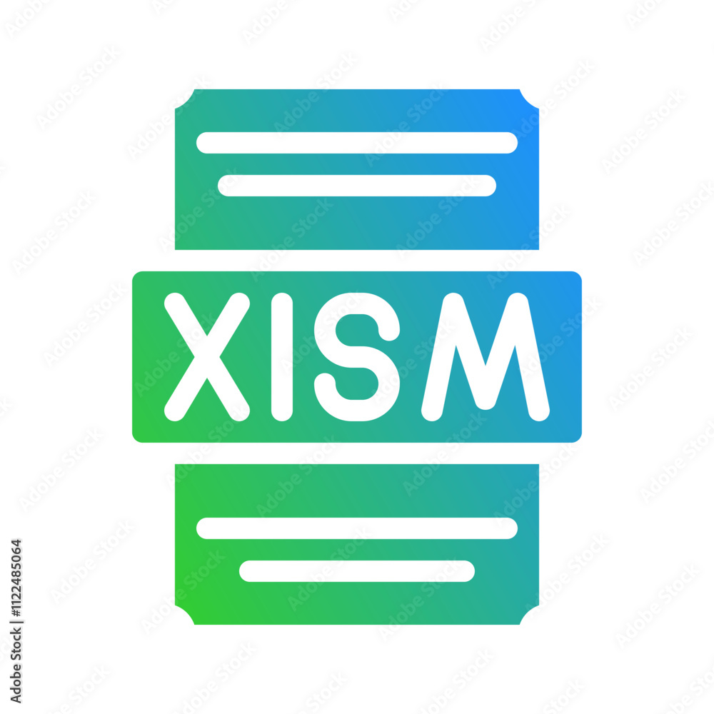 Poster xlsm minimalist symbol with gradient elements for spreadsheet document files.