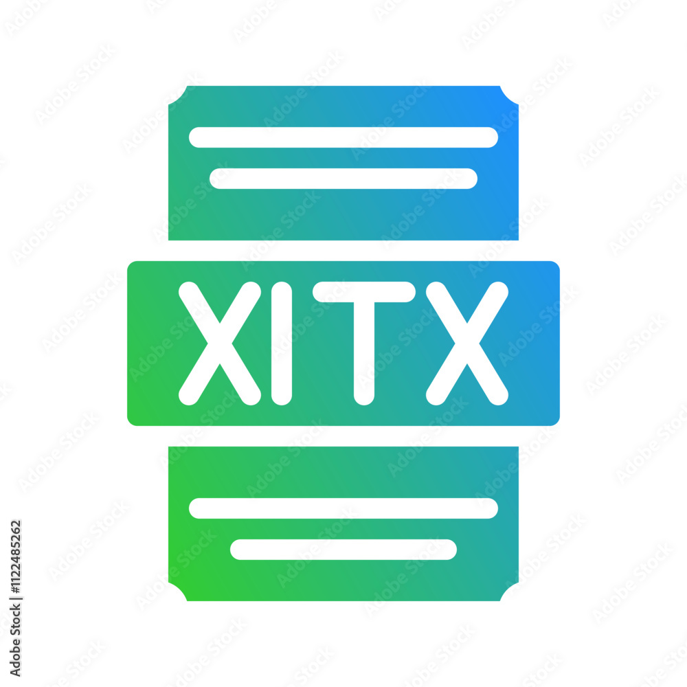 Aufkleber xltx spreadsheet file symbol with sleek colored gradient elements.