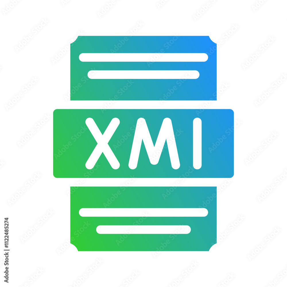 Fototapete Xml modern and minimalist xml icon with gradient transition for spreadsheet files.