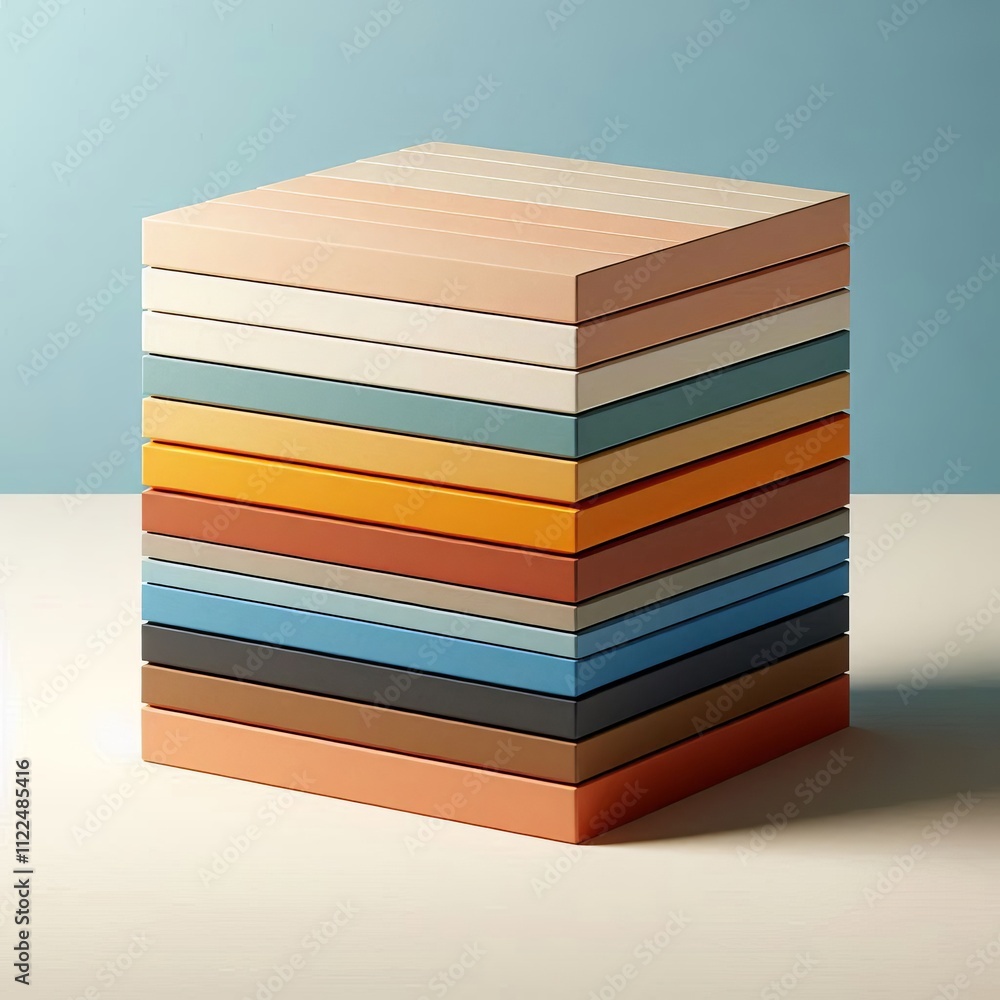 Poster a large color block with horizontal stripes