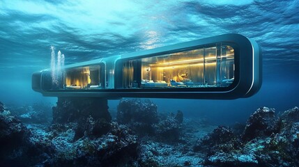 Visionary Hotel Design Beneath the Sea with Transparent Features