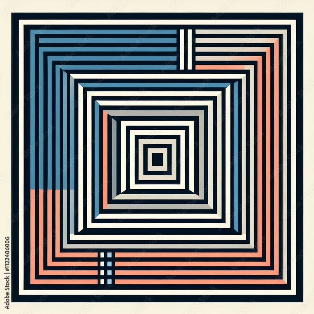 Poster a square with horizontal stripes of varying widths