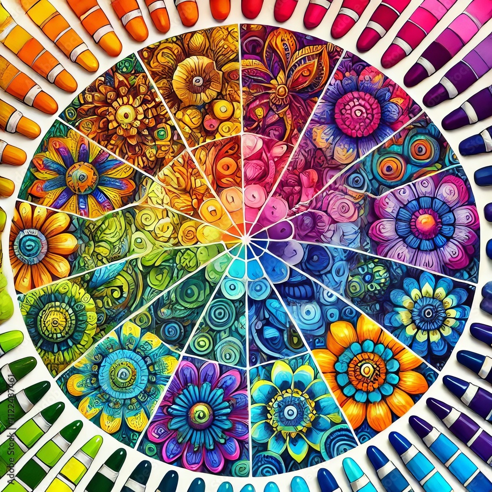 Poster analogous harmony using colors next to each other on the color w