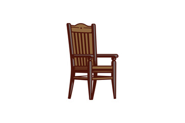 Fototapeta premium Wooden chair vector illustration on a white background