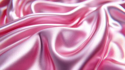 Obraz premium Soft pink satin fabric with elegant folds and smooth texture, creating luxurious and inviting appearance. Perfect for fashion, interior design, or artistic projects