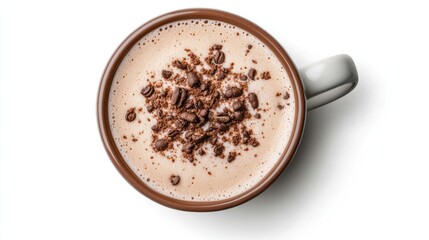 A close-up view of a latte art design, showcasing a beautiful leaf pattern on a creamy cappuccino.