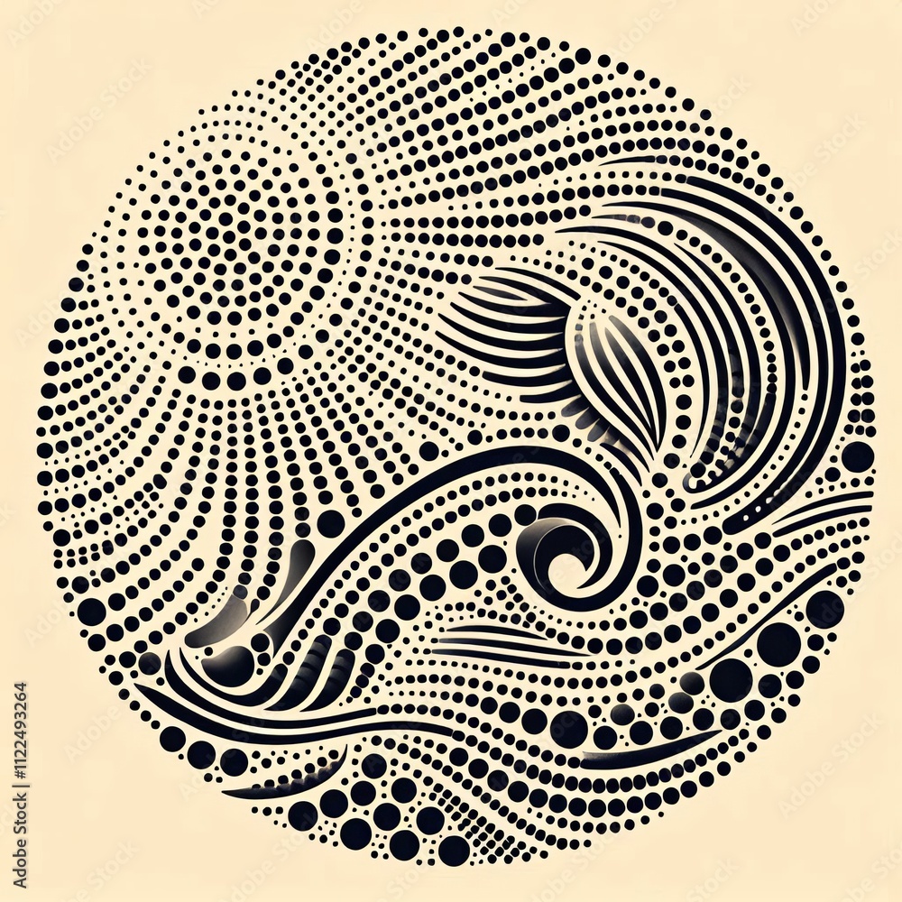 Poster dotted pattern a pattern made of various sized dots arranged in