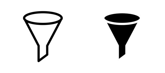 Filter icon symbol collection on white background.